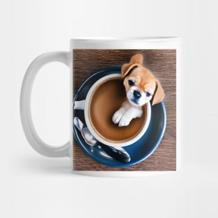 Cute Puppy Dog And Coffee Puppuccino Mug